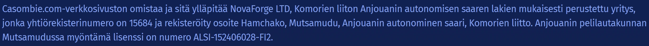 Casombie Turvallisuus ja lisenssi